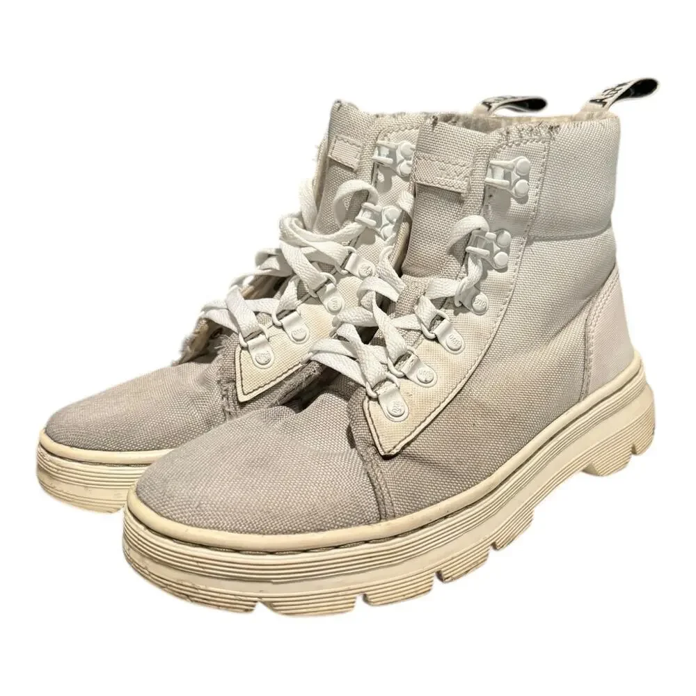 Dr. Martens Women's Combs Combat Boots White Size 8 Fair Used Condition